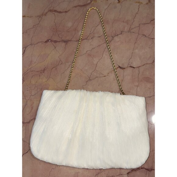 Loeffler Randall Brit Flat Pleated Pouch in Pearl New Womens Clutch Shoulder - Picture 8 of 15